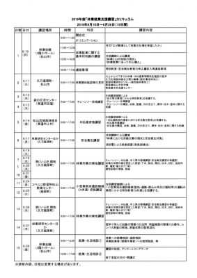 2019林業就業支援講習日程表のサムネイル